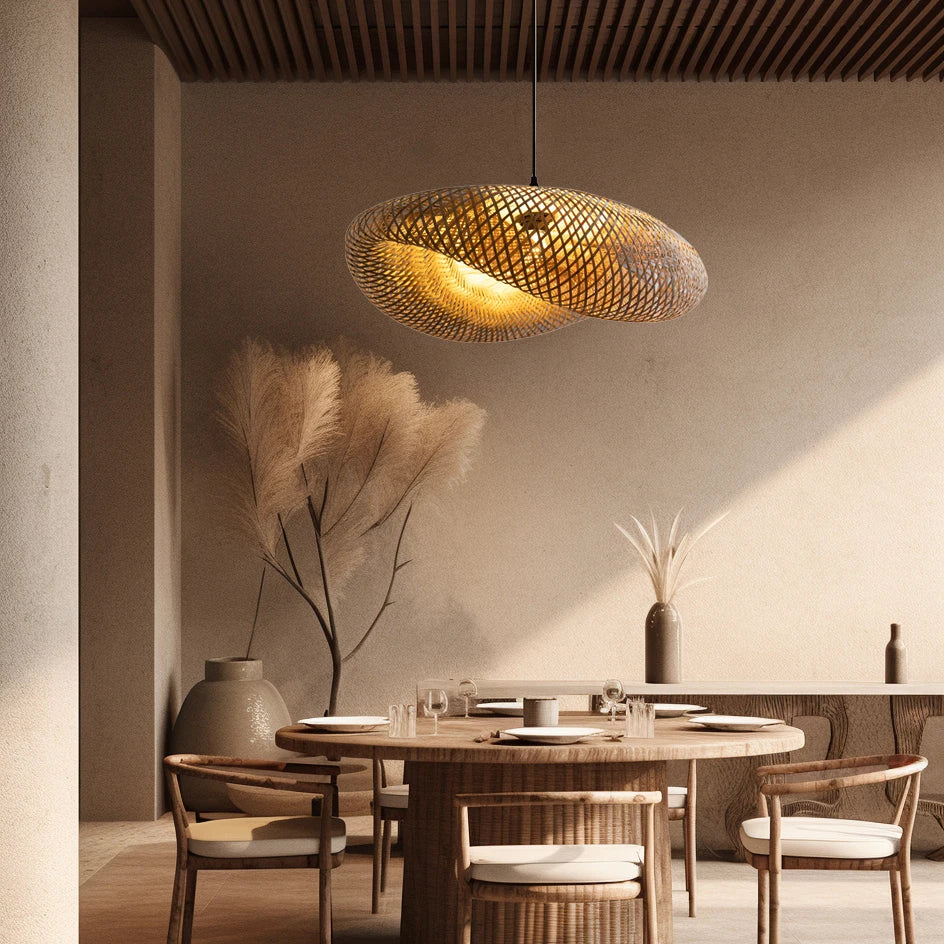 Suspension en bambou rotin naturel - Naïa