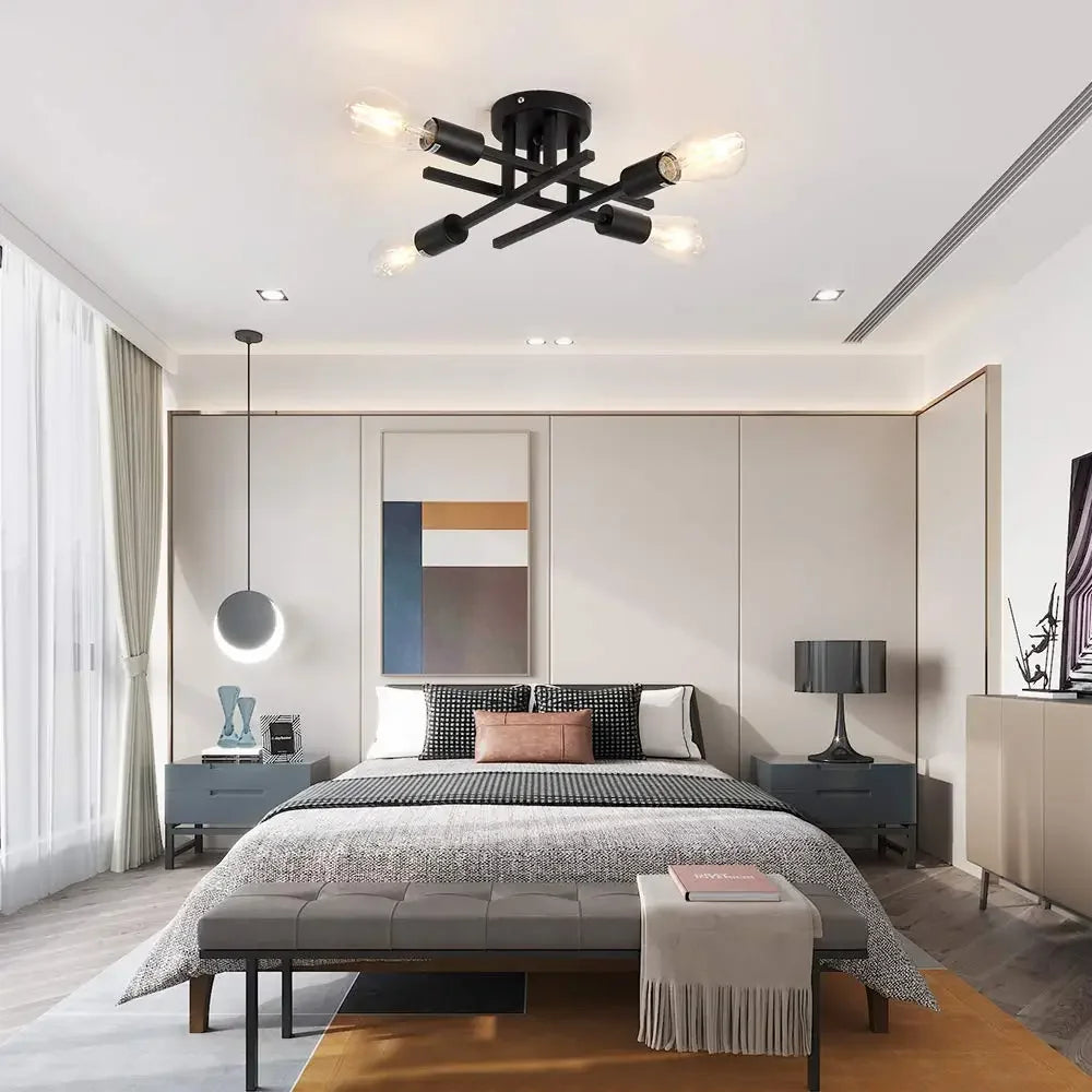 Lustre industriel noir design - Robespierre