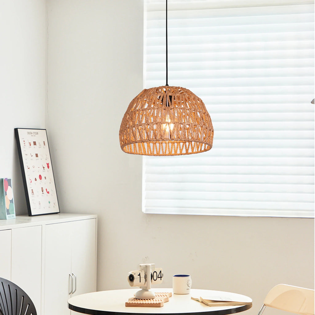 Suspension en rotin naturel - Evana