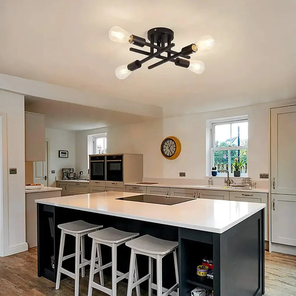 Lustre industriel noir design - Robespierre