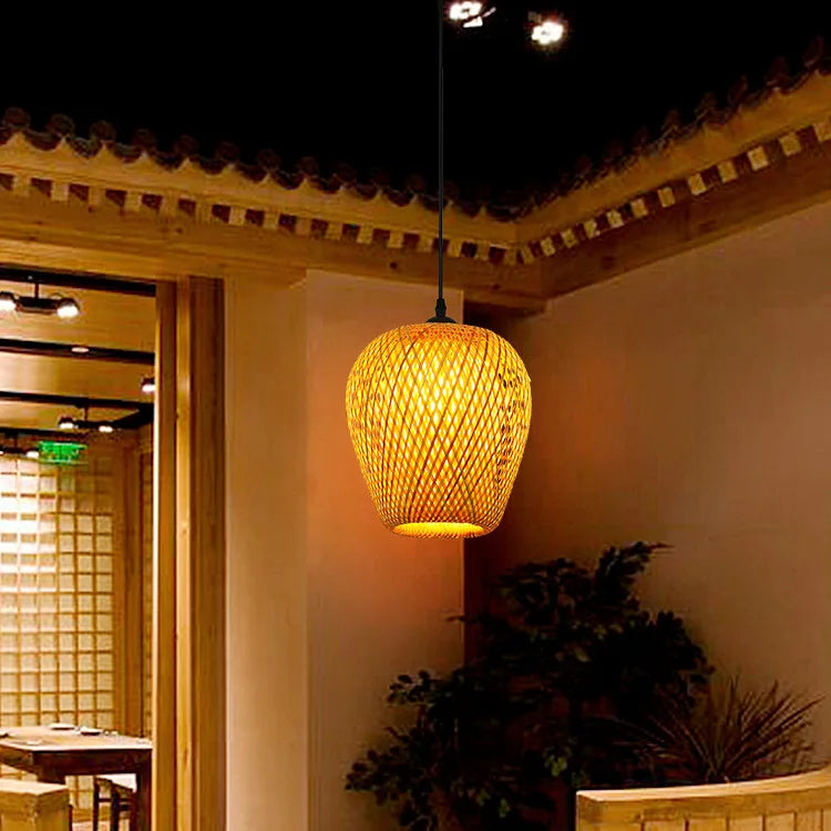 Suspension en bambou rotin naturel - Néa