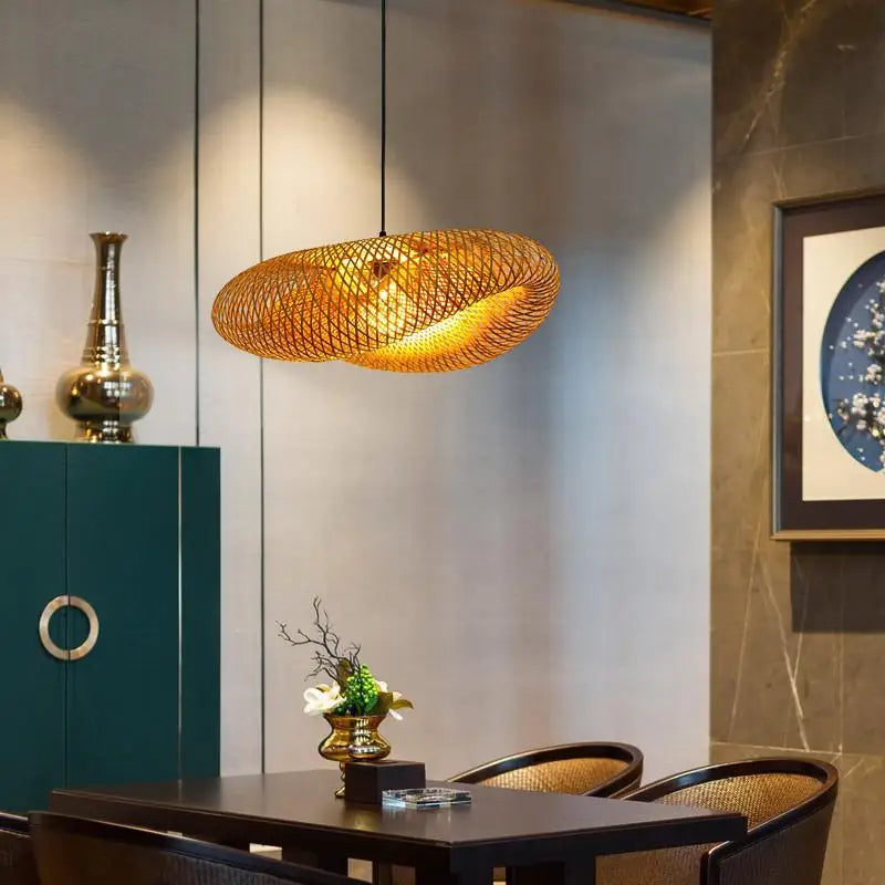 Suspension en bambou rotin naturel - Naïa