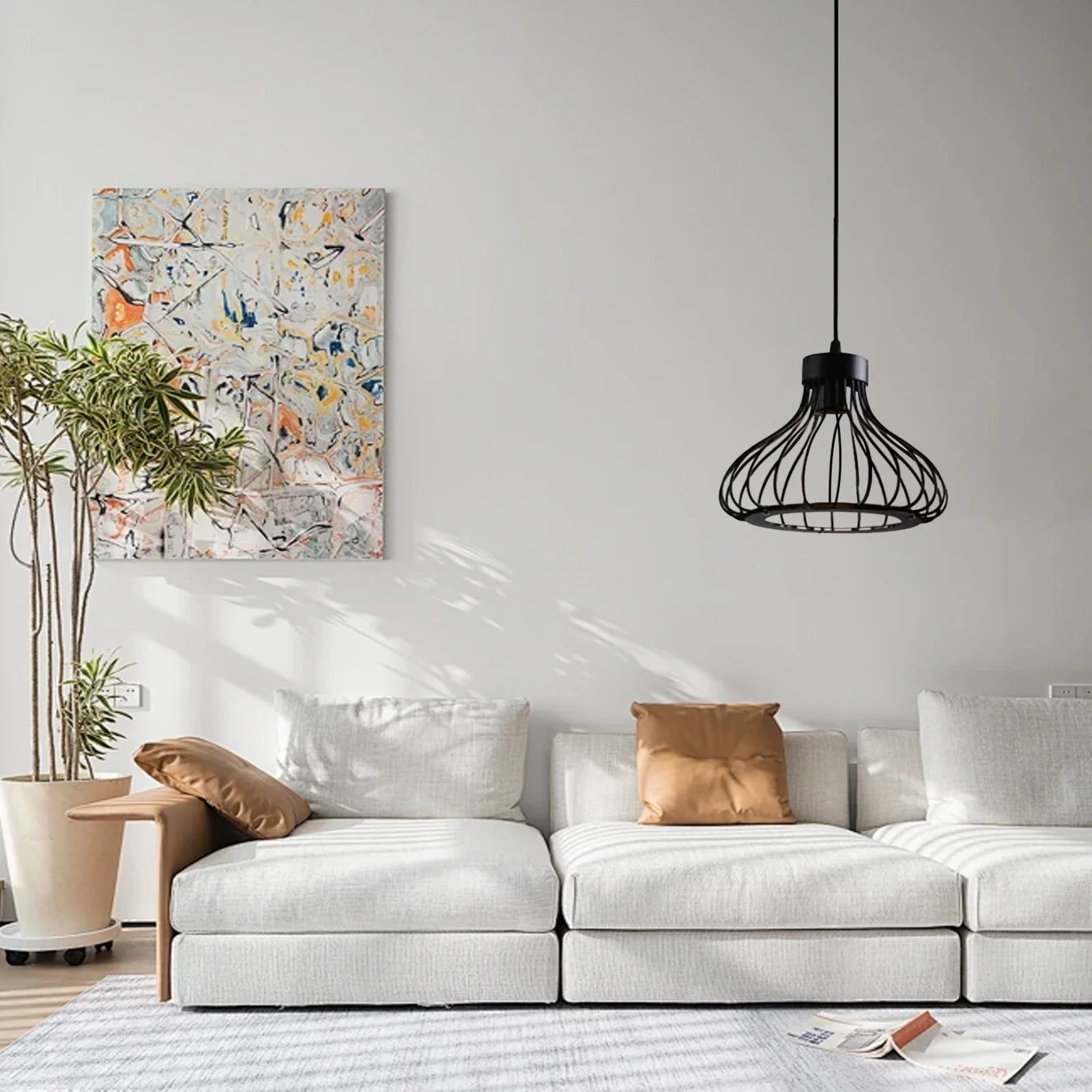 Suspension industrielle noire design - Mirabeau