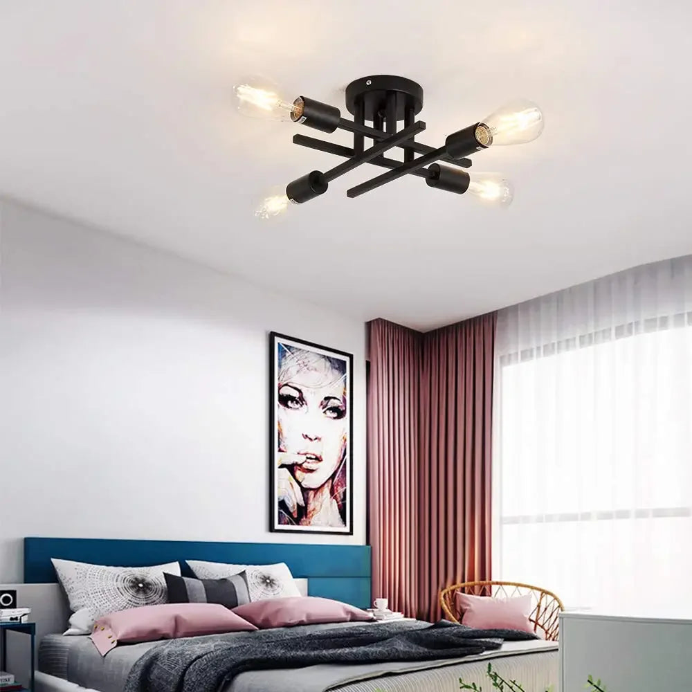 Lustre industriel noir design - Robespierre