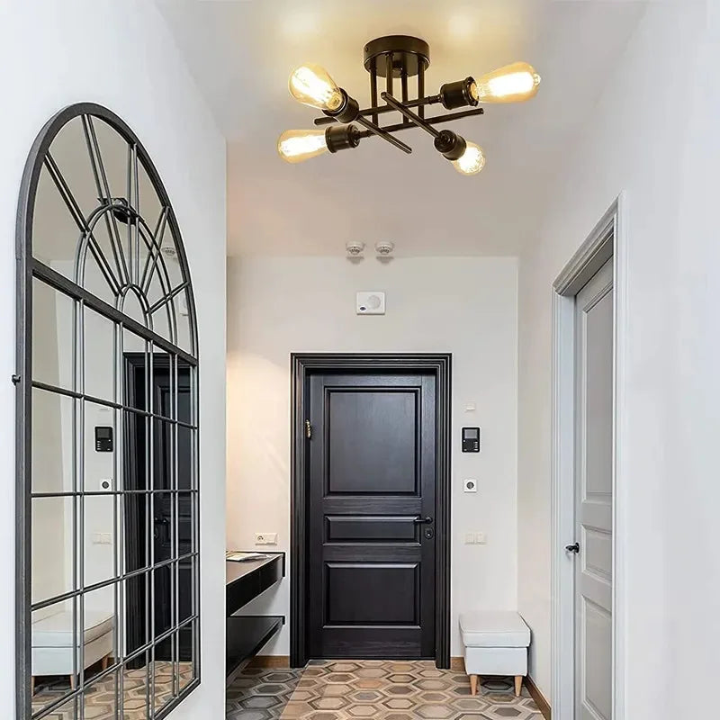 Lustre industriel noir design - Robespierre