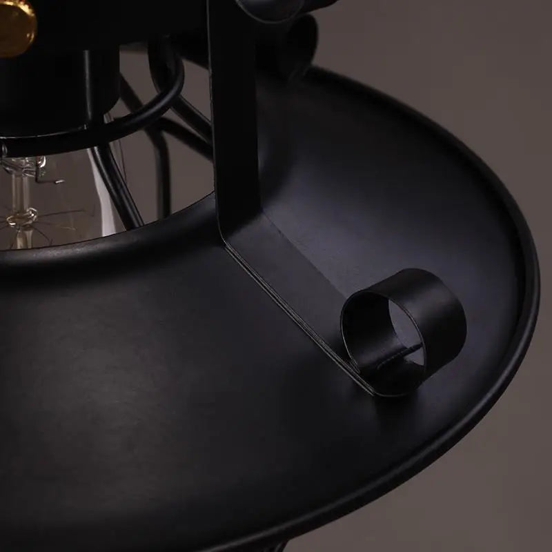 Lustre industriel noir - Newton