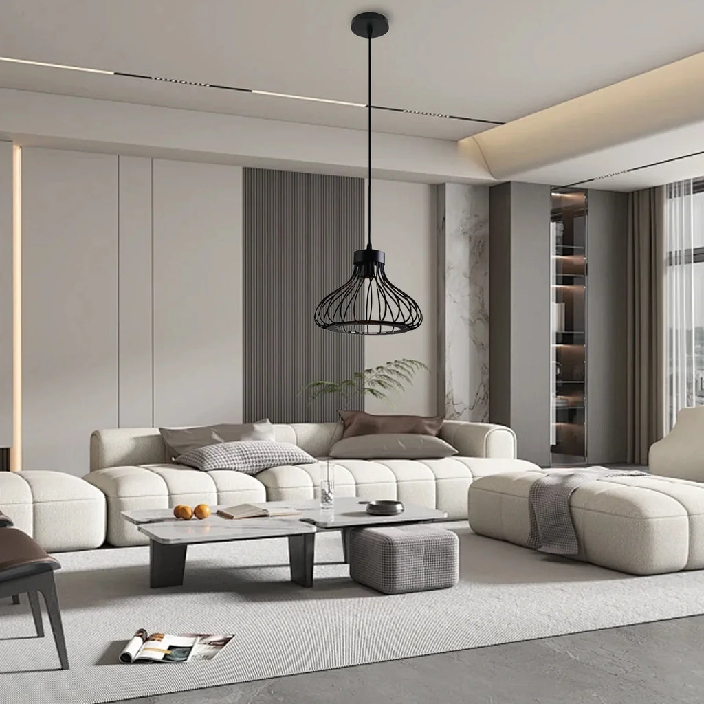 Suspension industrielle noire design - Mirabeau