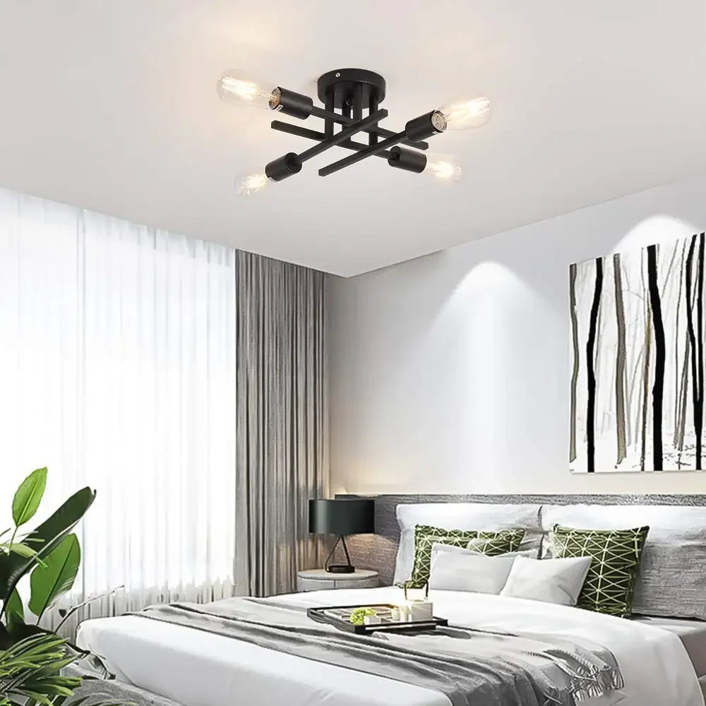 Lustre industriel noir design - Robespierre