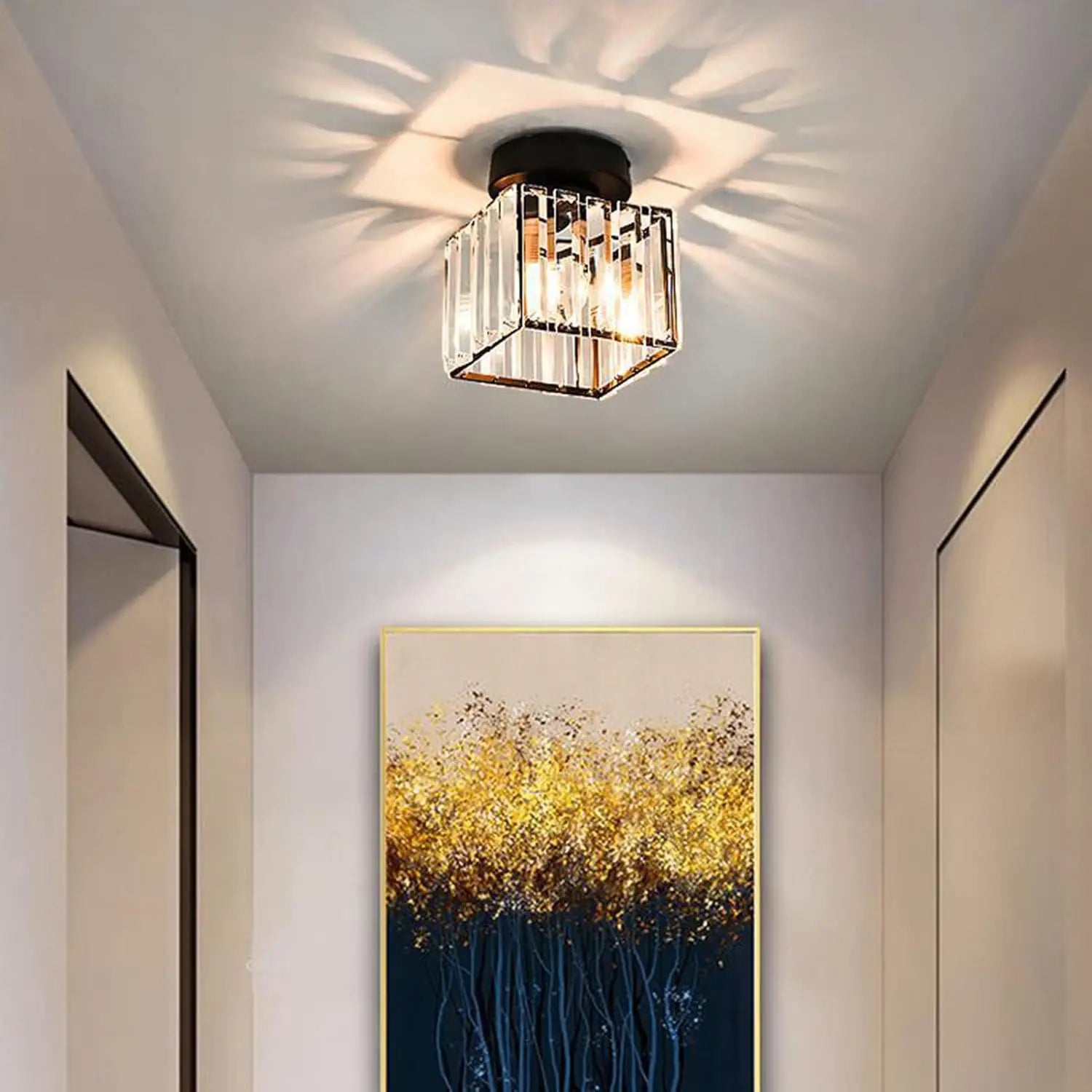Lustre plafonnier en verre cristal - Estelle