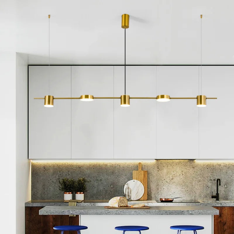 Lustre salle à manger en doré ou noir - Hélion