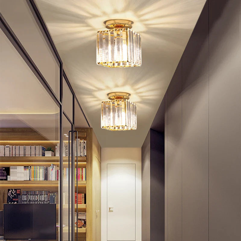 Lustre plafonnier en verre cristal - Estelle