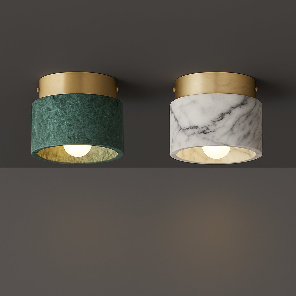 Plafonnier salle de bain en marbre italien - Lucea