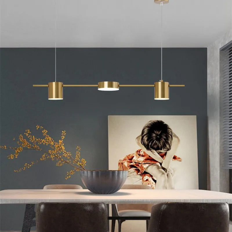 Lustre salle à manger en doré ou noir - Hélion